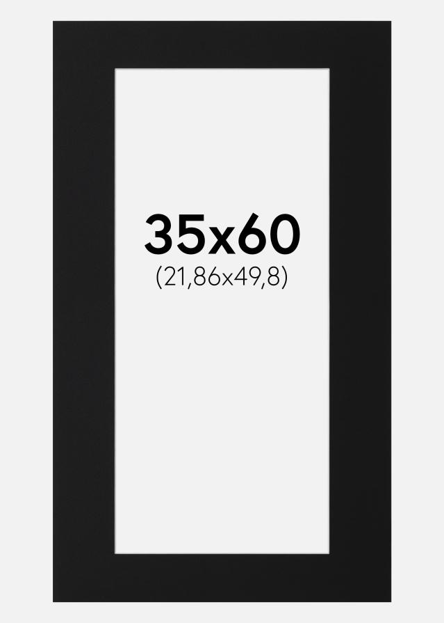 Passepartout Svart Standard (Vit Kärna) 35x60 cm (21,86x49,8)