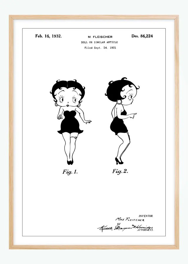 Patentritning - Betty Boop Poster