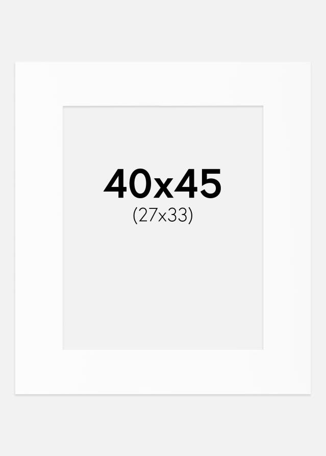 Passepartout Vit Standard (Vit Kärna) 40x45 cm (27x33)