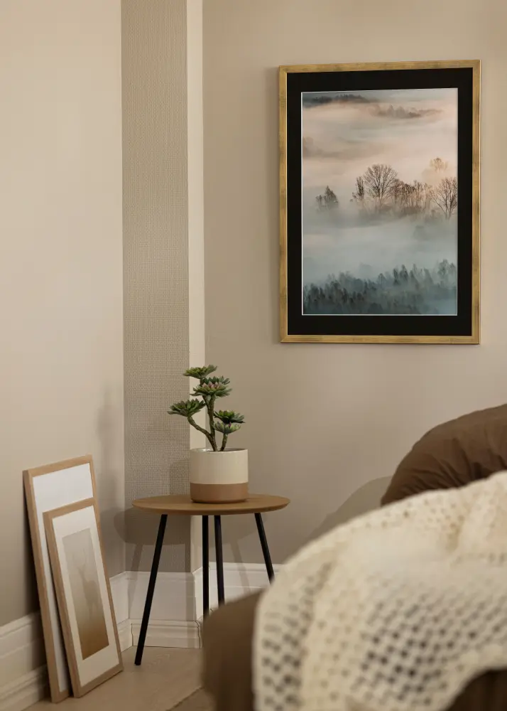 Ram Stilren Guld 30x40 cm - Passepartout Svart 21x29,7 cm (A4)