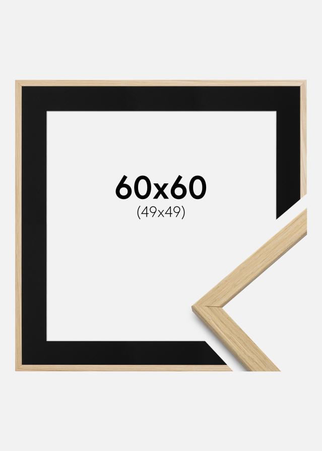 Ram Edsbyn Ek 60x60 cm - Passepartout Svart 50x50 cm