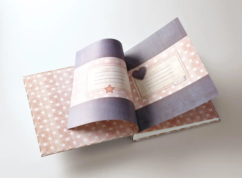 Little Babyalbum Boy Blå - 28x30,5 cm (50 Vita sidor / 25 blad)