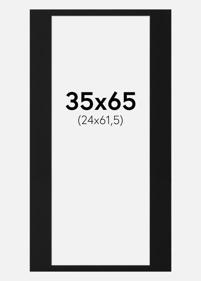 Passepartout Svart Standard (Vit Kärna) 35x65 cm (24x61,5)