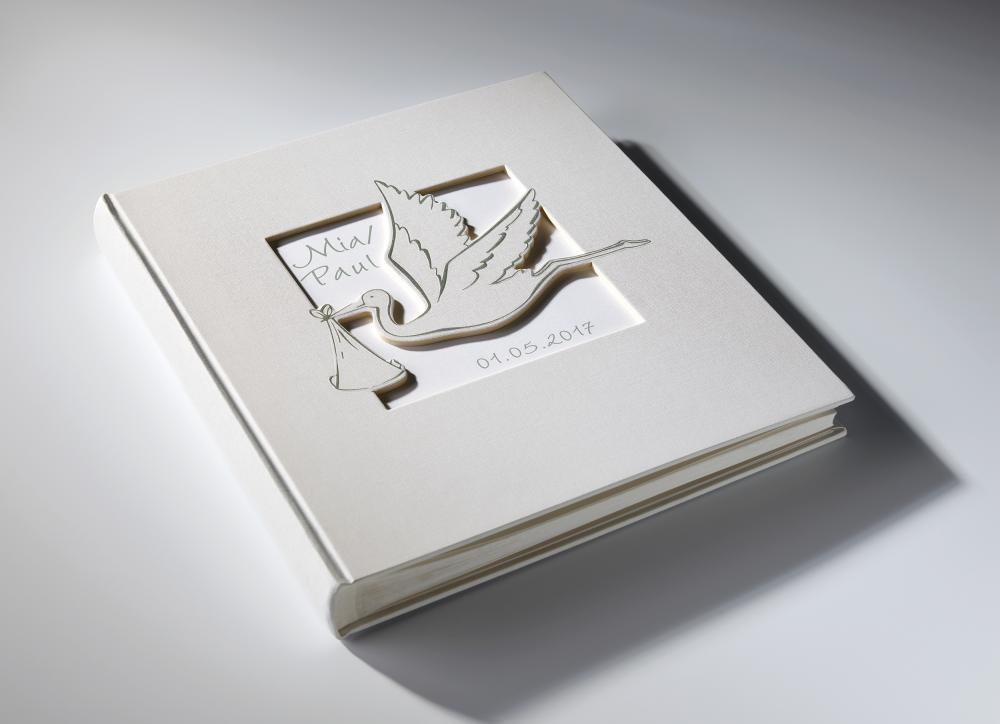 Cicogna Babyalbum Vit - 28x30,5 cm (50 Vita sidor / 25 blad)