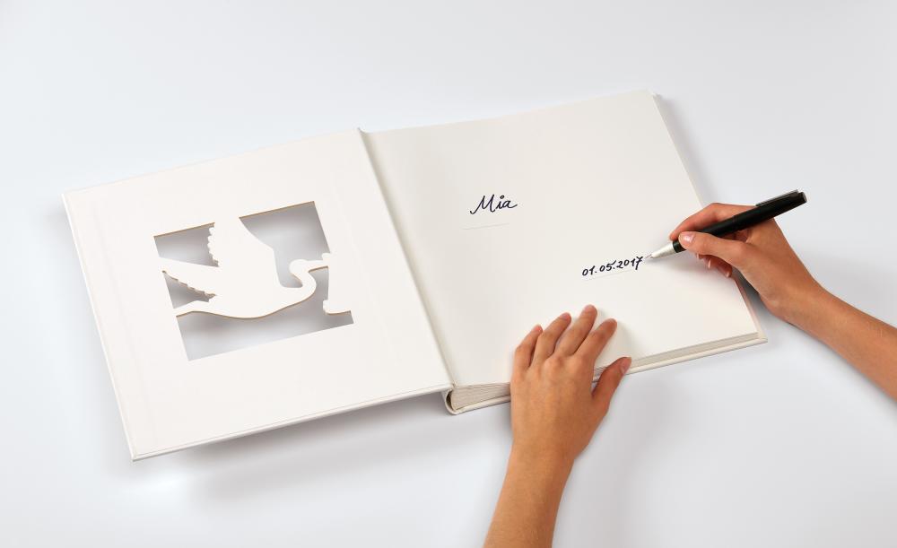 Cicogna Babyalbum Vit - 28x30,5 cm (50 Vita sidor / 25 blad)