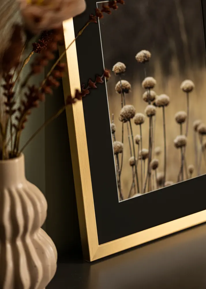 Ram Selection Guld 30x40 cm - Passepartout Svart 21x29,7 cm (A4)