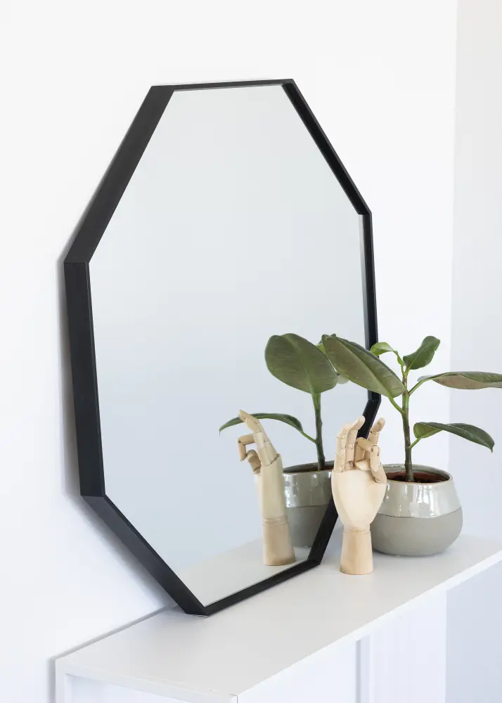 KAILA Mirror Octagon Black 70 cm Ø