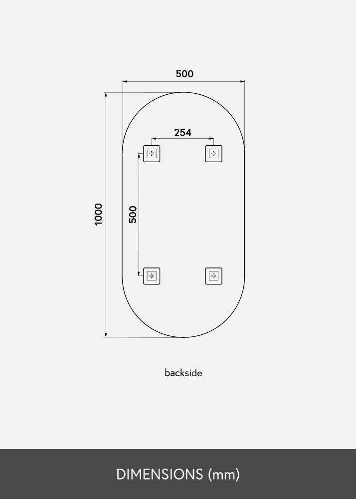 KAILA Spegel Oval Rose Gold 50x100 cm