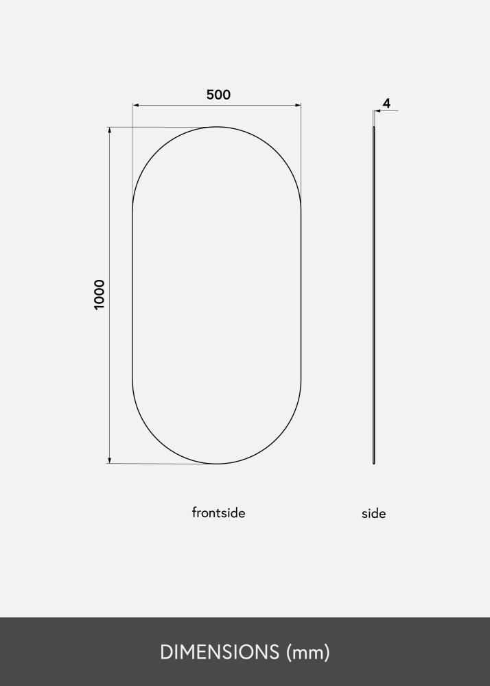 KAILA Spegel Oval Rose Gold 50x100 cm