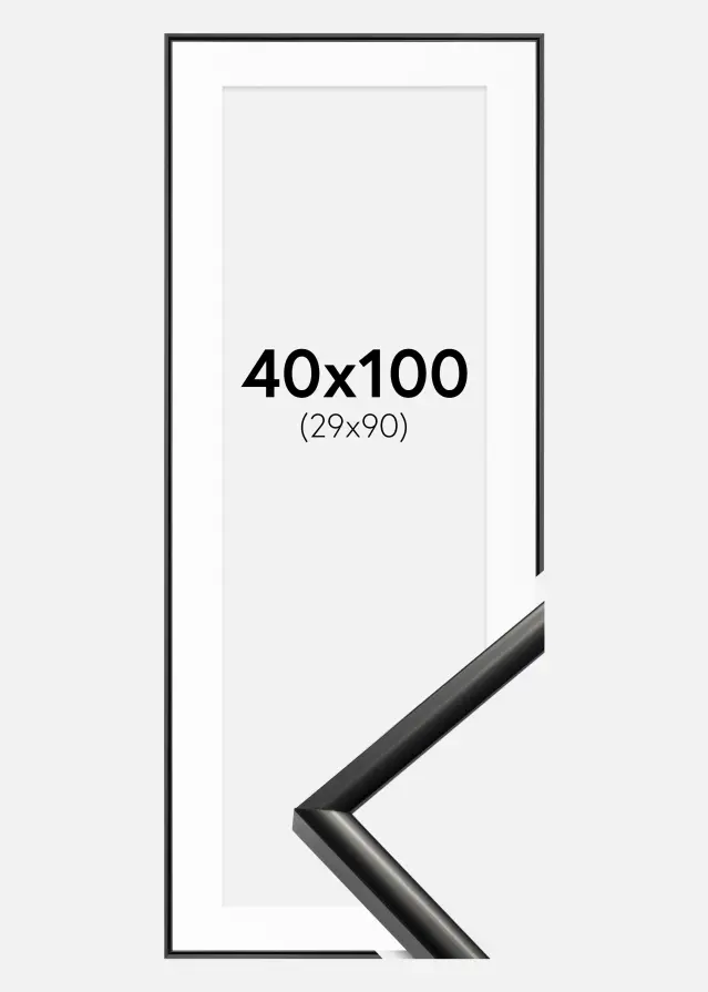 Ram New Lifestyle Svart 40x100 cm - Passepartout Vit 30x91 cm