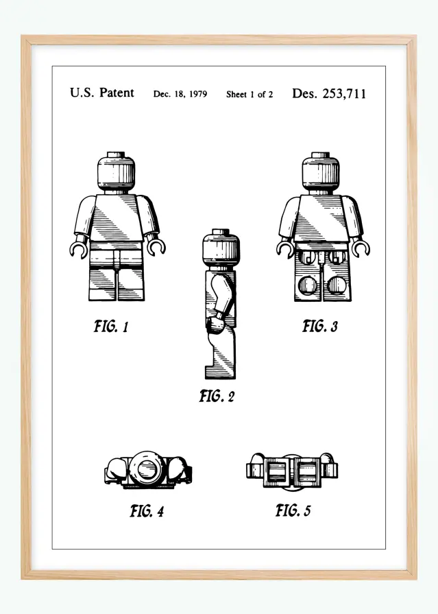 Patentritning - Lego I Poster