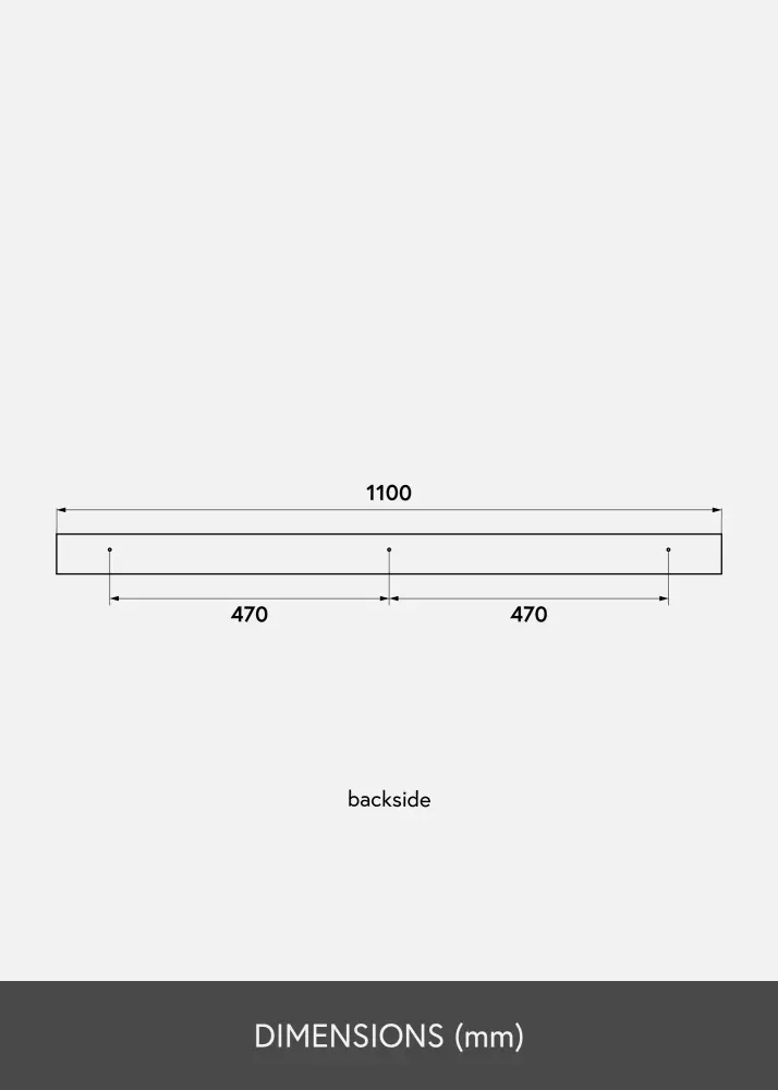 KAILA Tavelhylla Svart 110 cm
