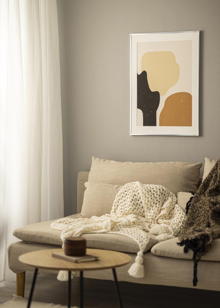 Ram Poster Frame Aluminum Silver 70x100 cm - Passepartout Vit 60x90 cm