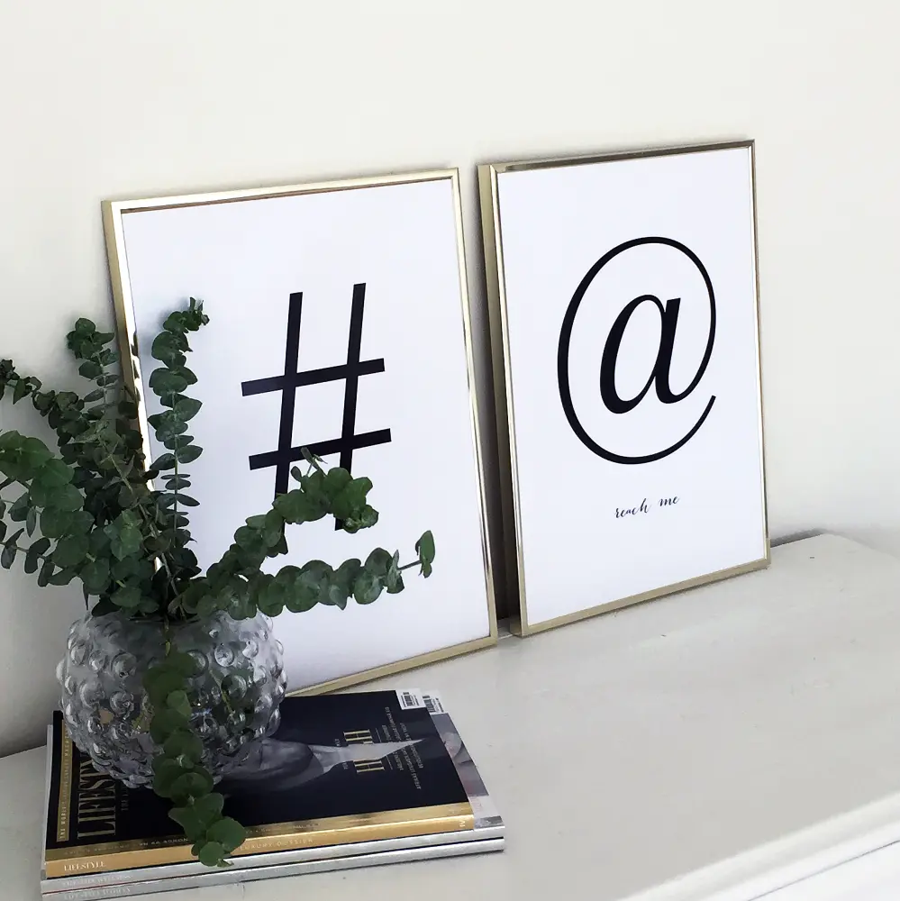Share me - Vit med svart tryck Poster