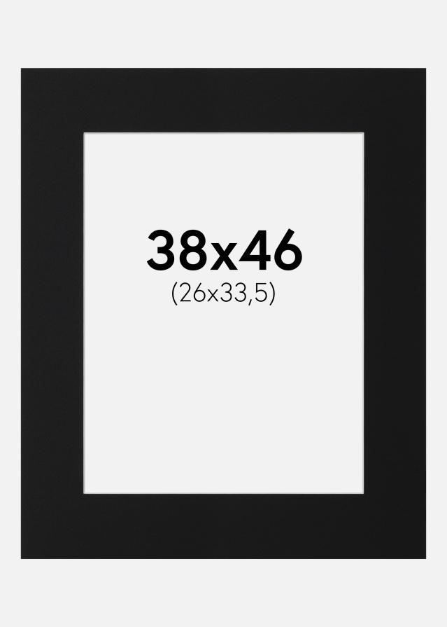 Passepartout Svart Standard (Vit Kärna) 38x46 cm (26x33,5)