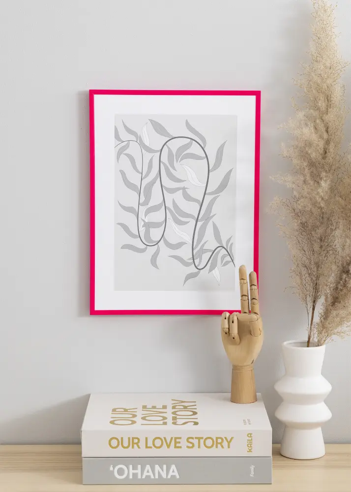 Ram New Lifestyle Hot Pink 70x100 cm - Passepartout Vit 59,4x84 cm (A1)