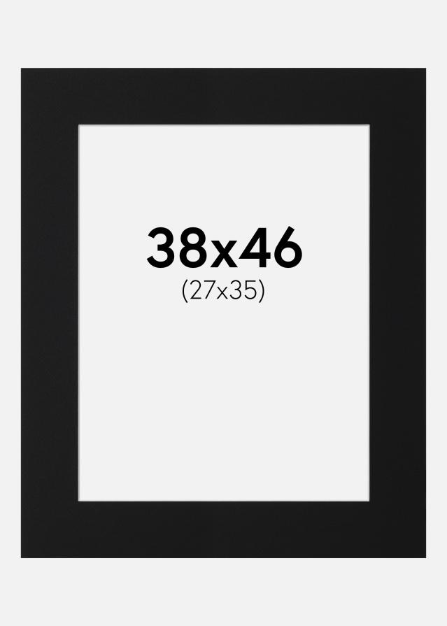 Passepartout Svart Standard (Vit Kärna) 38x46 cm (27x35)