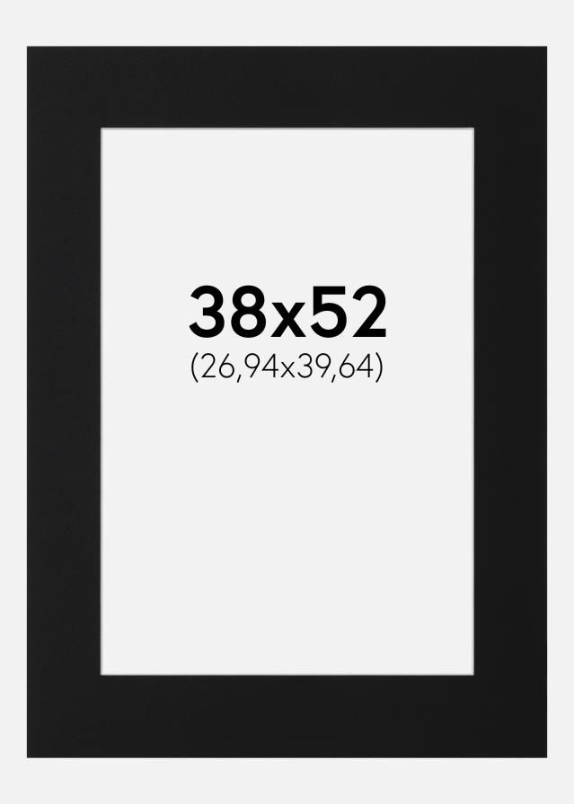 Passepartout Svart Standard (Vit Kärna) 38x52 cm (26,94x39,64)