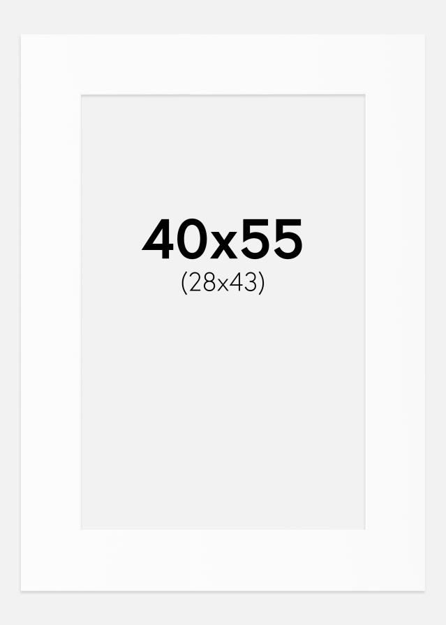 Passepartout Vit Standard (Vit Kärna) 40x55 cm (28x43)