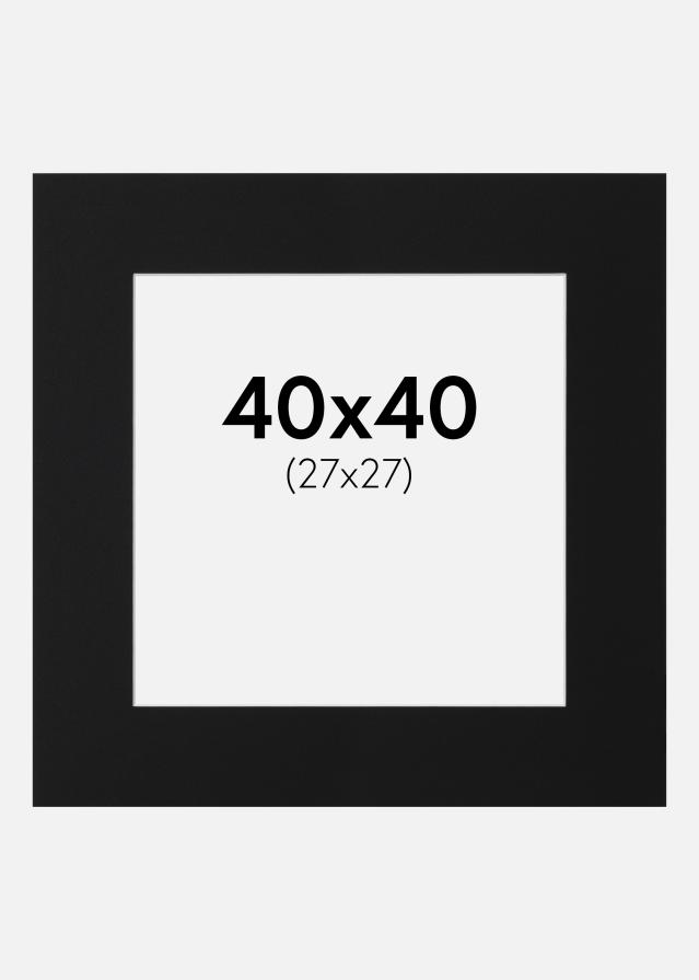 Passepartout Svart Standard (Vit Kärna) 40x40 cm (27x27)