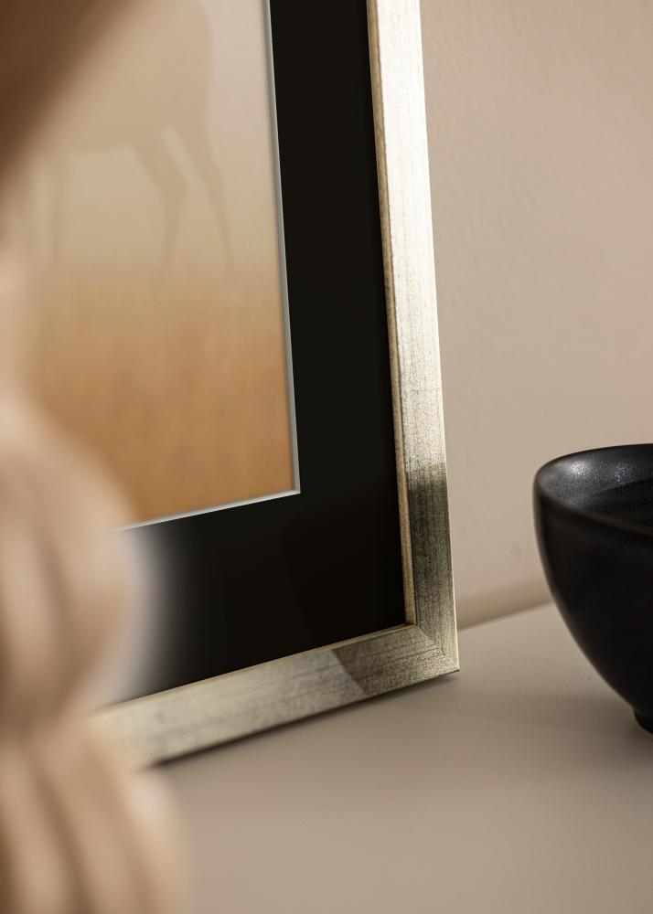 Ram Stilren Silver 30x40 cm - Passepartout Svart 21x29,7 cm (A4)