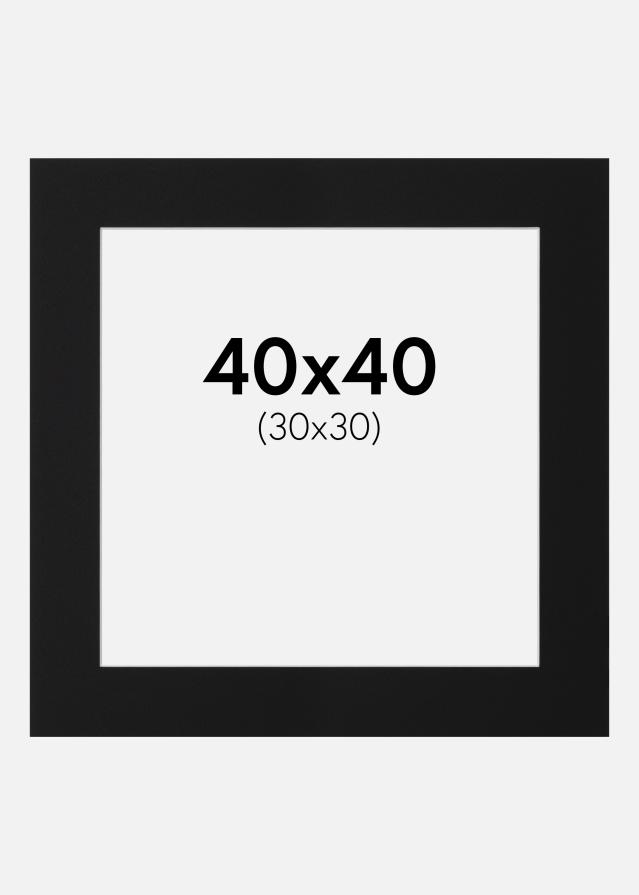 Passepartout Svart Standard (Vit Kärna) 40x40 cm (30x30)