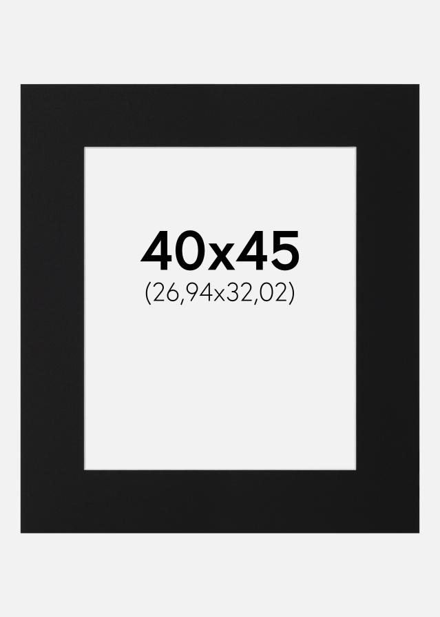 Passepartout Svart Standard (Vit Kärna) 40x45 cm (26,94x32,02)