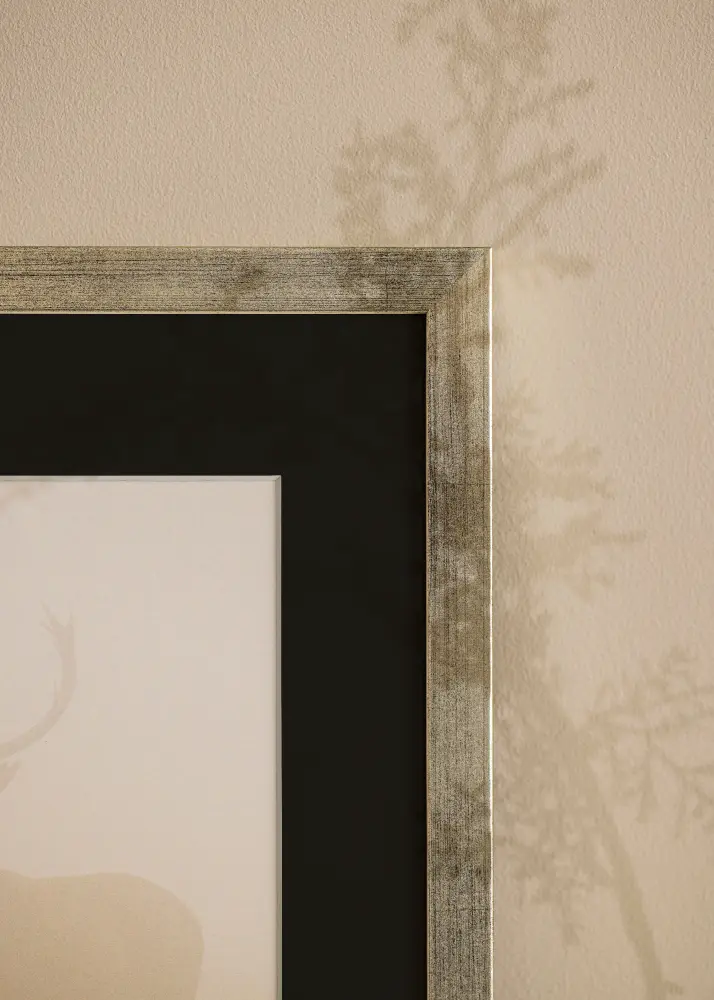 Ram Stilren Silver 30x40 cm - Passepartout Svart 21x29,7 cm (A4)