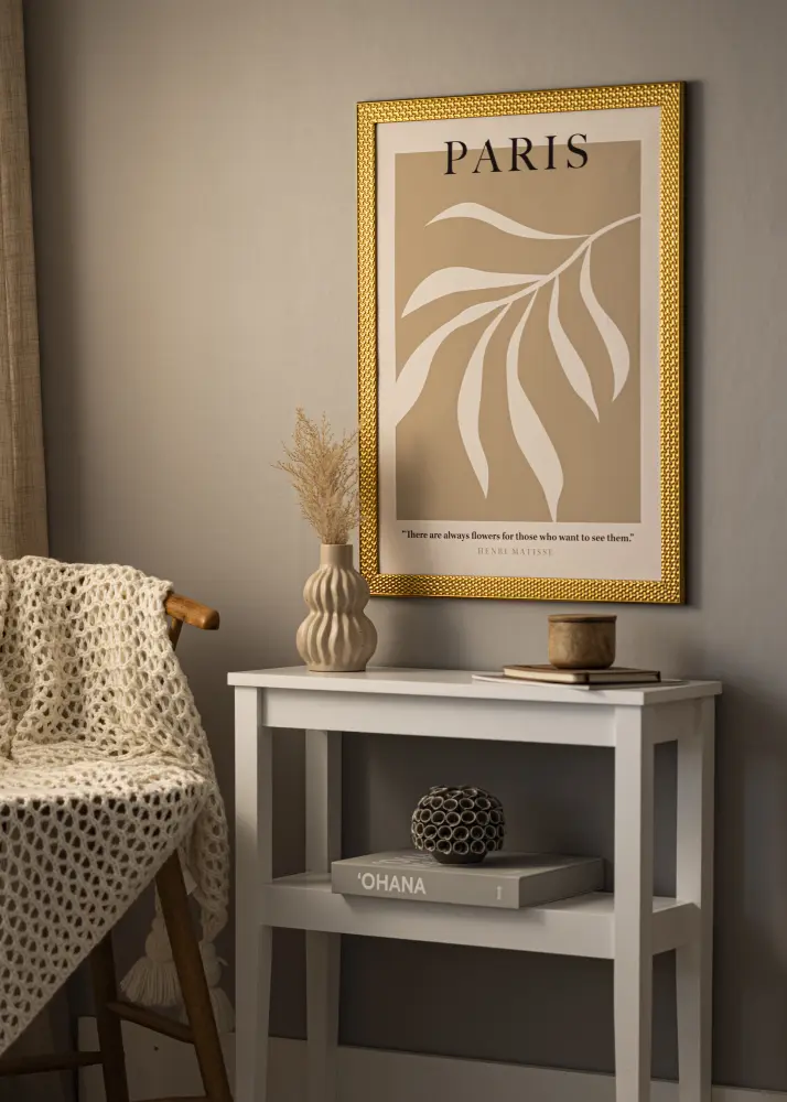 Ram Grace Guld 40x60 cm - Passepartout Vit 32,9x48,3 cm (A3+)