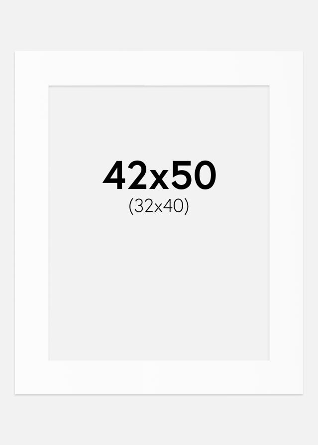 Passepartout Vit Standard (Vit Kärna) 42x50 cm (32x40)
