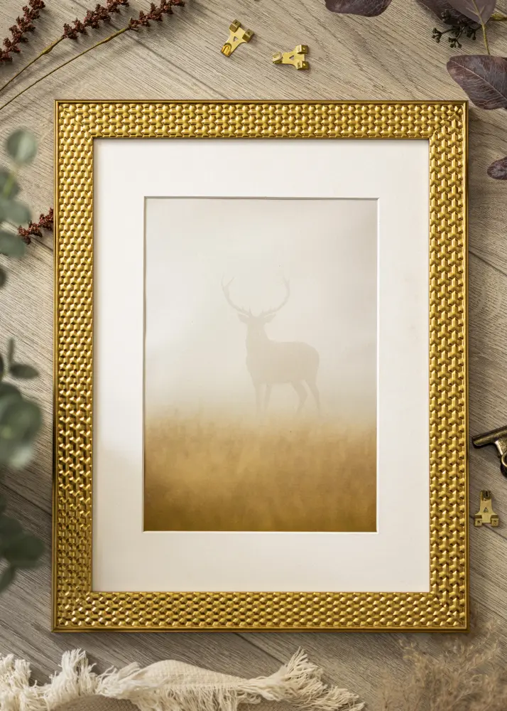 Ram Grace Guld 40x60 cm - Passepartout Vit 32,9x48,3 cm (A3+)