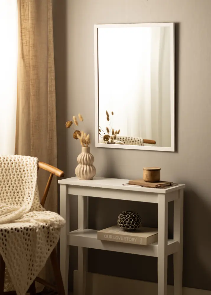 Spegel White Wood 53x73 cm