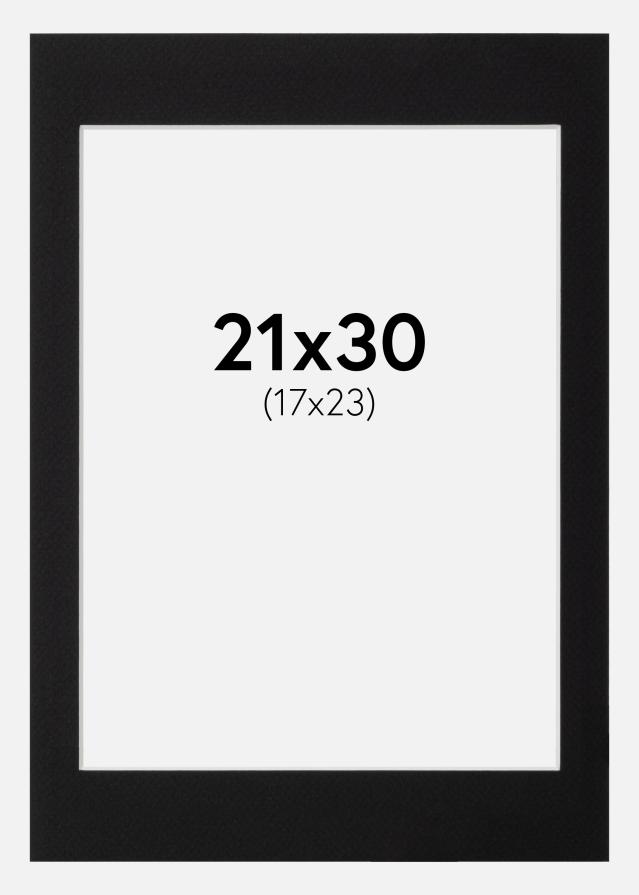 Passepartout Canson Svart (Vit kärna) 21x30 cm (17x23)