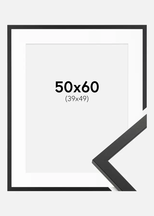 Ram Trendy Svart 50x60 cm - Passepartout Vit 40x50 cm