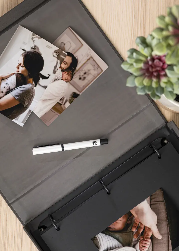 KAILA THROWBACK Black XL - Coffee Table Photo Album (20 Svarta Sidor/10 Blad)