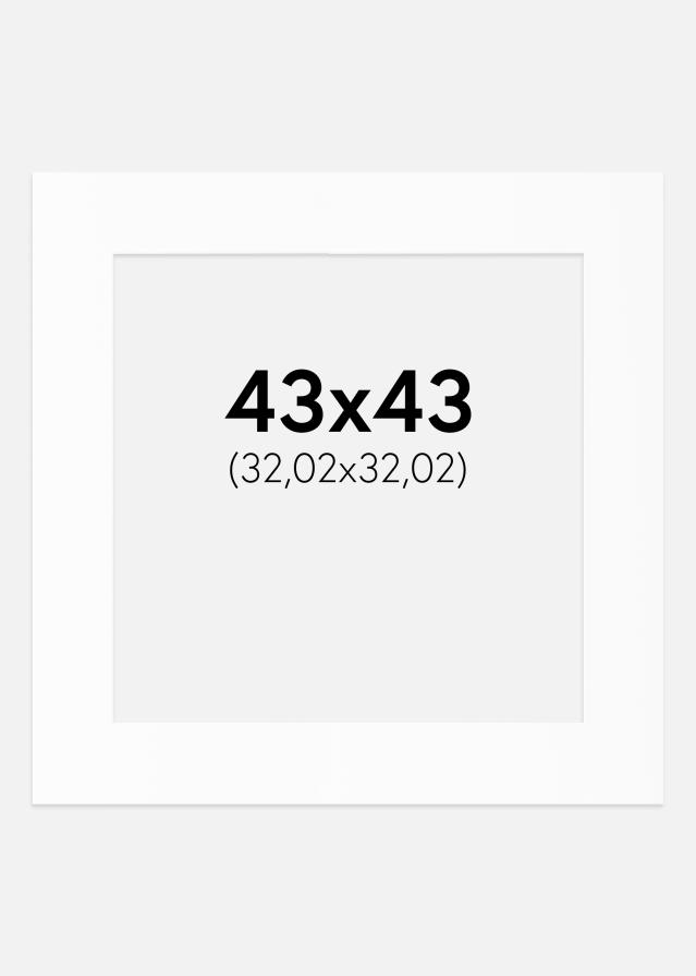 Passepartout Vit Standard (Vit Kärna) 43x43 cm (32,02x32,02)