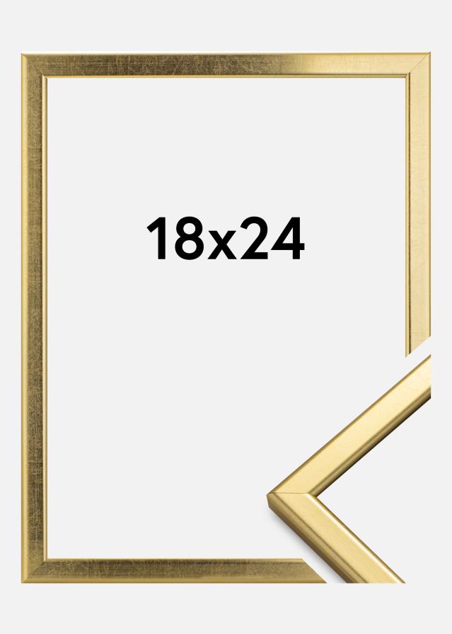 Ram Slim Matt Antireflexglas Guld 18x24 cm