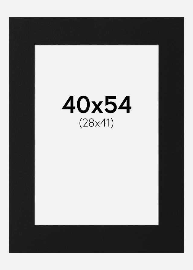 Passepartout Svart Standard (Vit Kärna) 40x54 cm (28x41)
