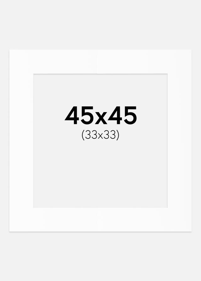 Passepartout Vit Standard (Vit Kärna) 45x45 cm (33x33)