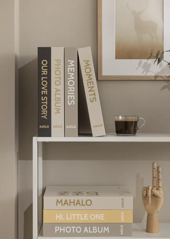KAILA THROWBACK Warm Grey XL - Coffee Table Photo Album (20 Svarta Sidor)