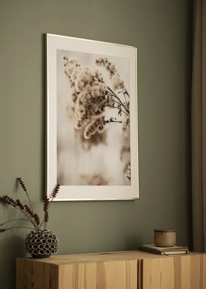 Ram Aluminium Blank Guld 30x40 cm - Passepartout Vit 21x29,7 cm (A4)