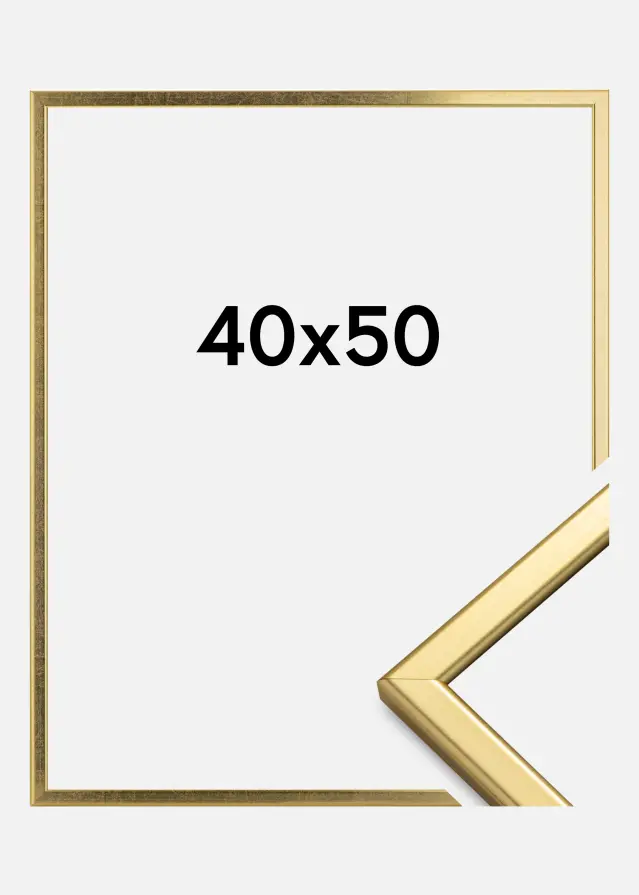 Ram Slim Matt Antireflexglas Guld 40x50 cm