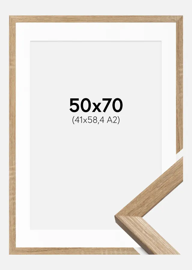 Ram Fiorito Ljus Ek 50x70 cm - Passepartout Vit 42x59,4 cm (A2)