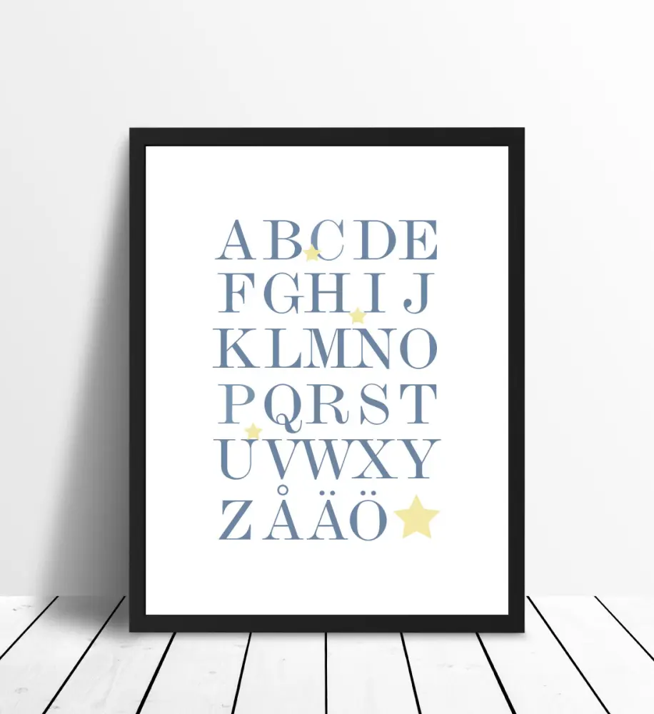 ABC - Blå/Beige Poster
