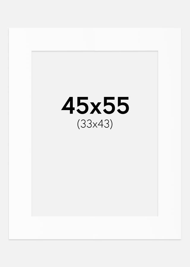 Passepartout Vit Standard (Vit Kärna) 45x55 cm (33x43)