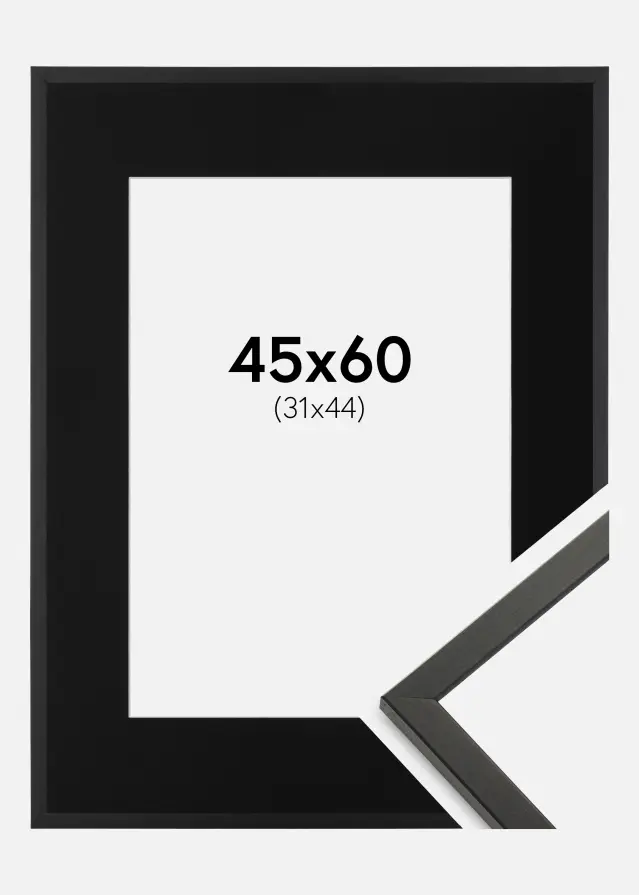Ram Galant Svart 45x60 cm - Passepartout Svart 32x45 cm