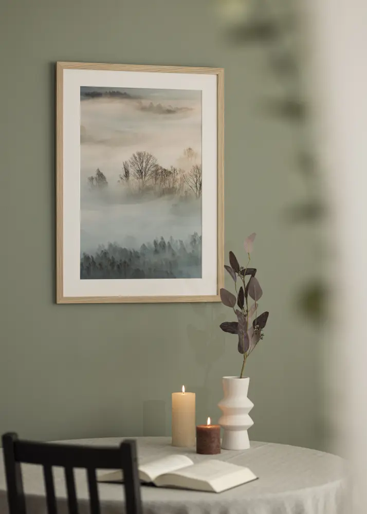 Ram Oak Wood 65x80 cm - Passepartout Vit 22x28 inches