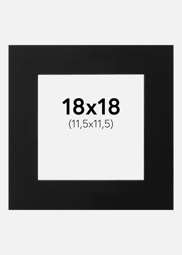 Passepartout Svart (Svart kärna) 18x18 cm (11,5x11,5)