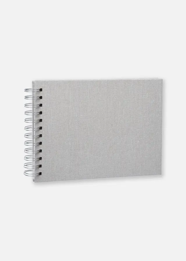 Base Line Canvas Wire-O Beige 23x17 cm (40 Vita sidor / 20 Blad)