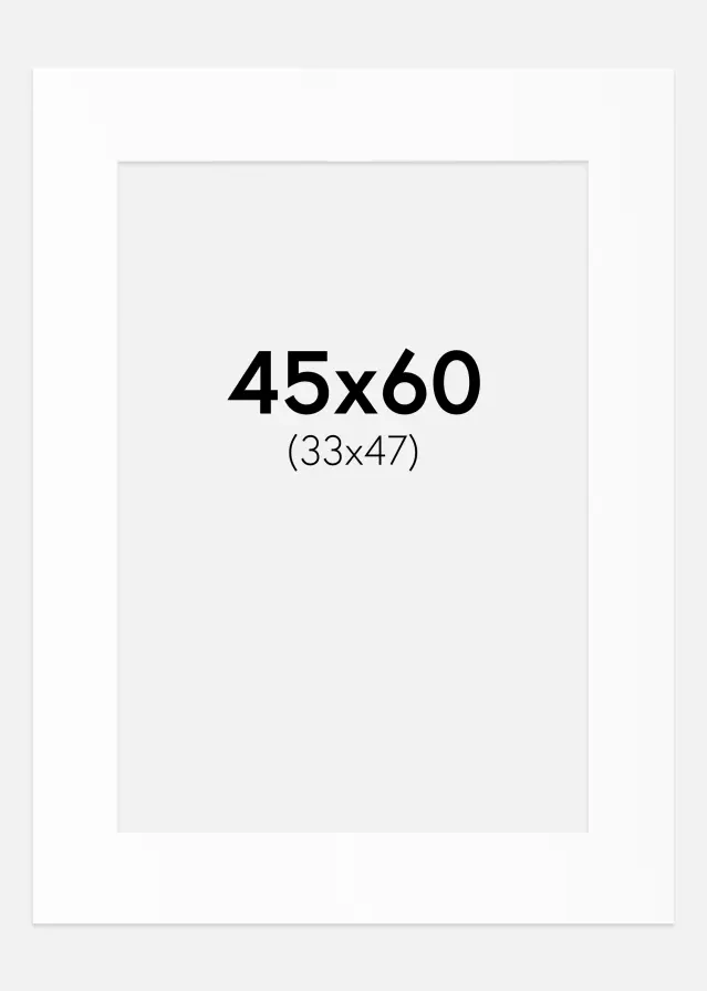 Passepartout Vit Standard (Vit Kärna) 45x60 cm (33x47)